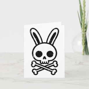 Carte Lapin de Pâques Skull Cross Bones Rabbit Goth Homm
