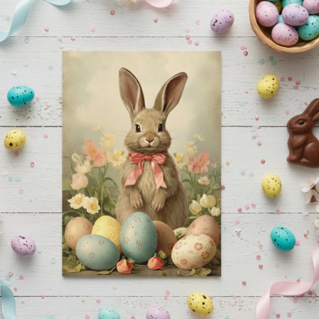 Carte Lapin de Pâques vintage  (Créateur téléchargé)