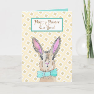 Carte Lapin de Pâques Vintage Joyeuses Pâques