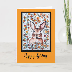 Carte Lapin de printemps heureux