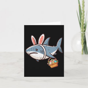Carte Lapin de requin Oeufs de Pâques Funny Chasse Fille
