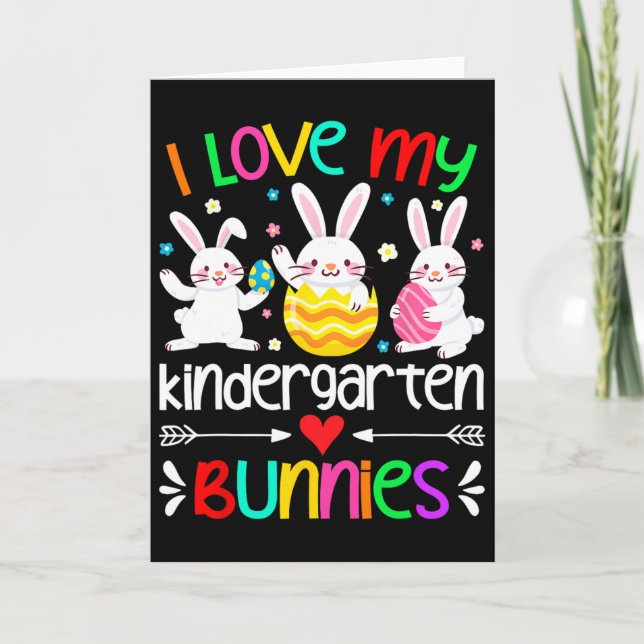 Carte Lapin d'école maternelle d'amour Élèves Enseignant (Devant)