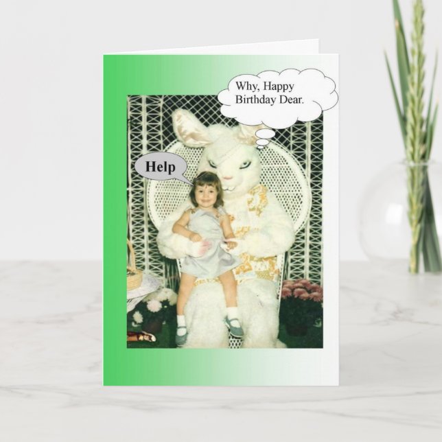 Carte Lapin déplaisant d'anniversaire (Devant)