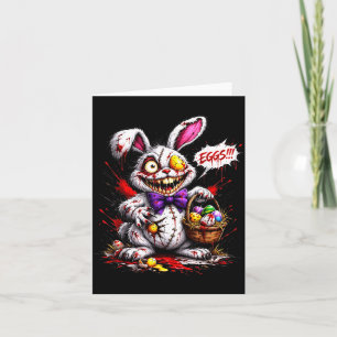 Carte Lapin d'horreur avec Œufs Dessin de Pâques effraya