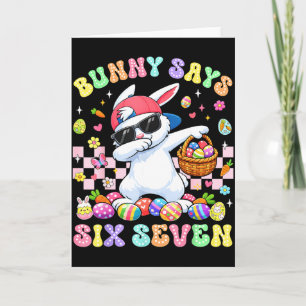 Carte Lapin dit six sept jour de Pâques heureux lapin Da