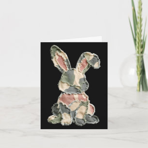 Carte Lapin drôle au crochet lapin camouflage patchwork