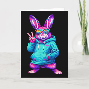 Carte Lapin drôle de hip hop cool T-shirt pour hommes et