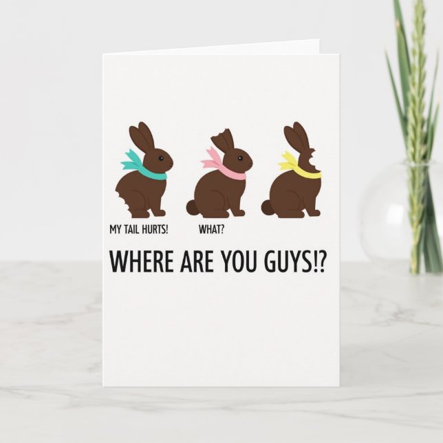 Carte Lapin en Chocolat Où Êtes-Vous (Devant)