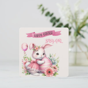 Carte Lapin et oeuf de Pâques Joyeux bébé de Pâques Fill