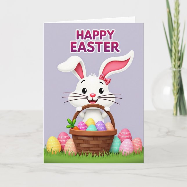 Carte Lapin et Œufs de Pâques (Devant)