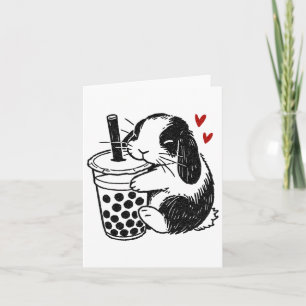 Carte Lapin Holland Lop Aime Boba Thé Lapin Et Bulle