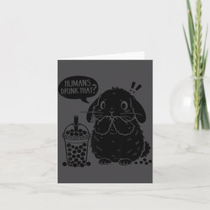 Carte Lapin Holland Lop Et Boba Thé Drôle De Lapin Bulle