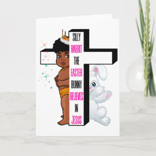 Carte Lapin idiot Le lapin de Pâques croit en Jésus moi