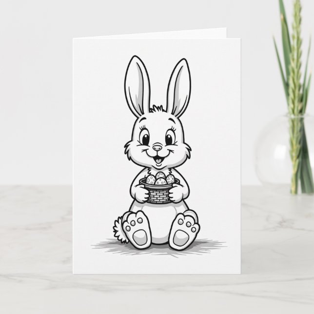 Carte Lapin Joyeux et Œufs (Devant)