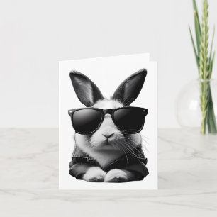 Carte Lapin Lapin cool Avec Veste Sungles Veste Pâques R