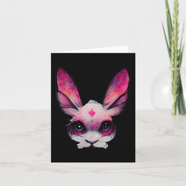 Carte Lapin mignon aux couleurs - Un Hal pour filles (Devant)