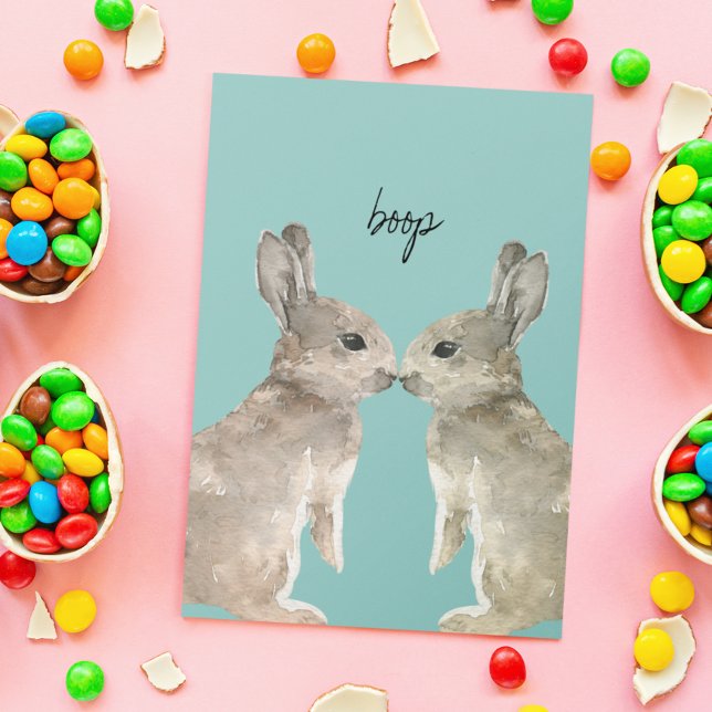 Carte Lapin Mignon Boop Amour Pâques Anniversaire (Créateur téléchargé)
