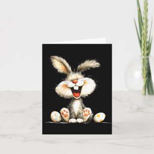 Carte Lapin mignon drôle et duveteux avec une fourrure s