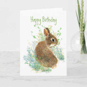 Carte Lapin mignon enfant joyeux anniversaire animal