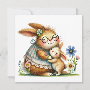Carte Lapin Mignon Fantaisiste Fête des Mères pour Grand