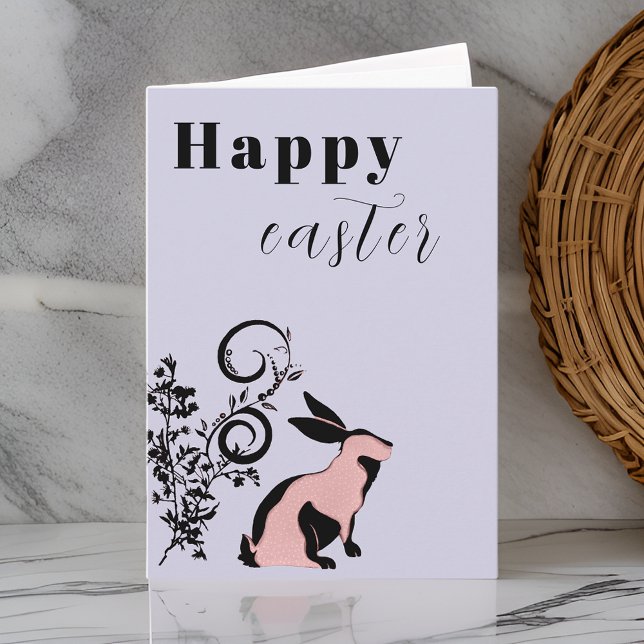 Carte Lapin Moderne Joyeuses Pâques Personnalisé (Créateur téléchargé)