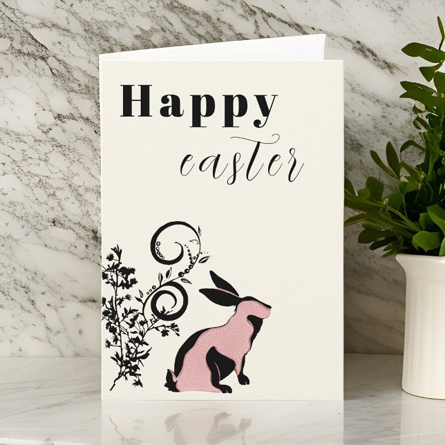 Carte Lapin Moderne Joyeuses Pâques Personnalisé (Créateur téléchargé)