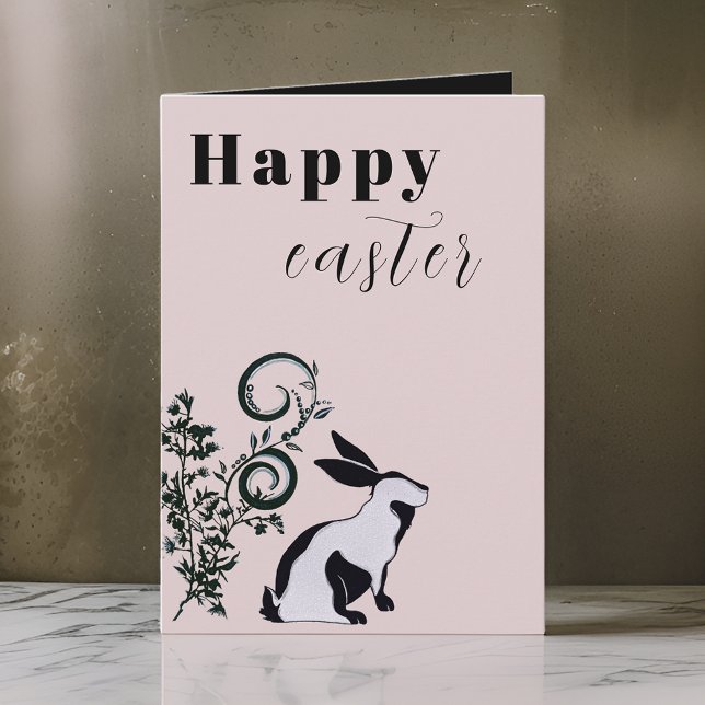 Carte Lapin Moderne Joyeuses Pâques Personnalisé (Créateur téléchargé)