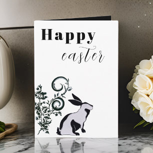Carte Lapin Moderne Joyeuses Pâques Personnalisé