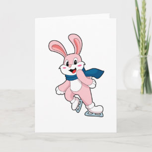 Carte Lapin Patinage sur glace Patins à glace
