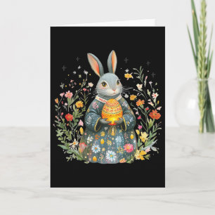 Carte Lapin Prêtre Charmant - Œuf de Pâques Art Populair