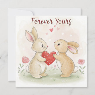 Carte Lapin Romantique – À jamais vôtre