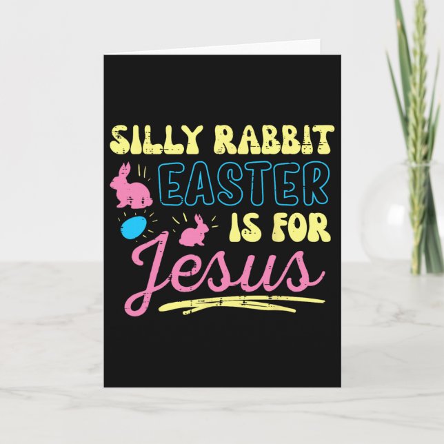 Carte Lapin Silly Pâques pour Jésus Filles Religieuses E (Devant)