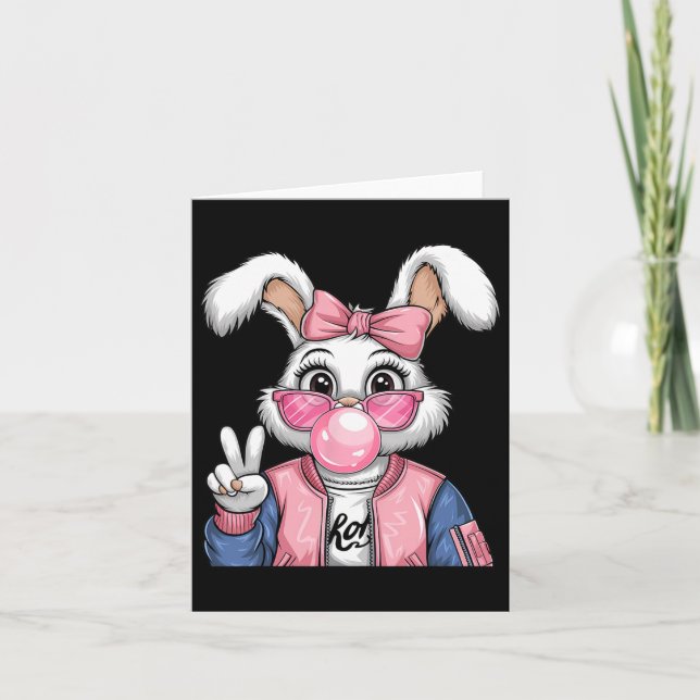 Carte Lapin Souffle de bulle de chaux gomme de Pâques Co (Devant)