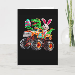 Carte Lapin T-rex Pâques Monster Truck Dino Drôle Garçon