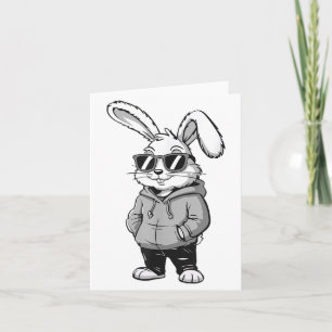 Carte Lapin Visage Avec Lunettes De Soleil Jour De Pâque