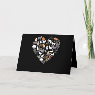 Carte Lapins d'amour Lapin drôle Cœur