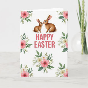 Carte Lapins de Pâques joyeux