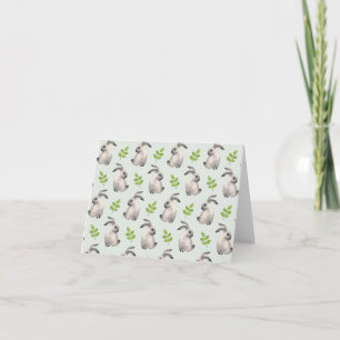 Carte Lapins et herbe à l'aquarelle