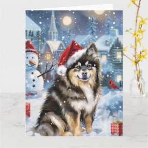 Carte Lapphund finlandais Winter Wonderland Noël Joie