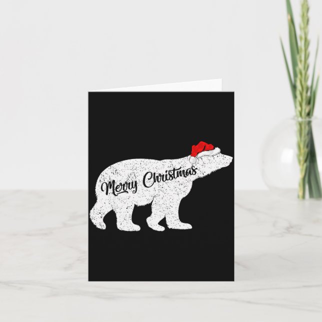 Carte Lar Bear Animal Lover Xmas Santa Hat Lar Bear Chri (Devant)
