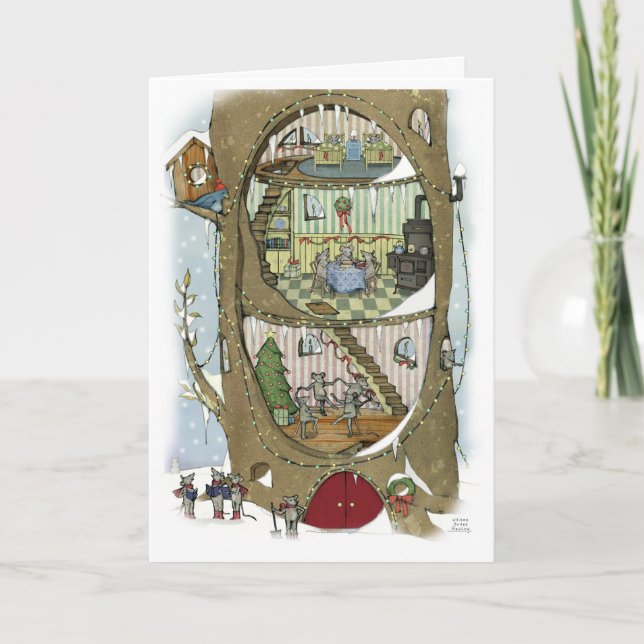 Carte L'arbre de la souris de Noël (Devant)