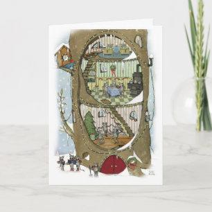 Carte L'arbre de la souris de Noël