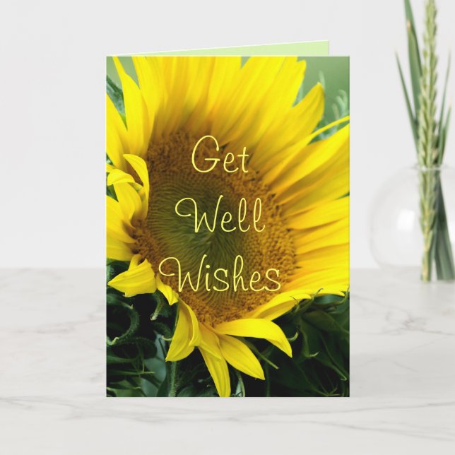 Carte Large Sunflower Get Well or any occasion-customize (Devant)