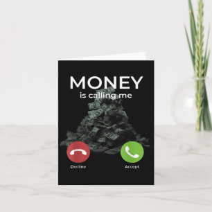 Carte L'argent m'appelle Appel entrant Pile d'argent Mot
