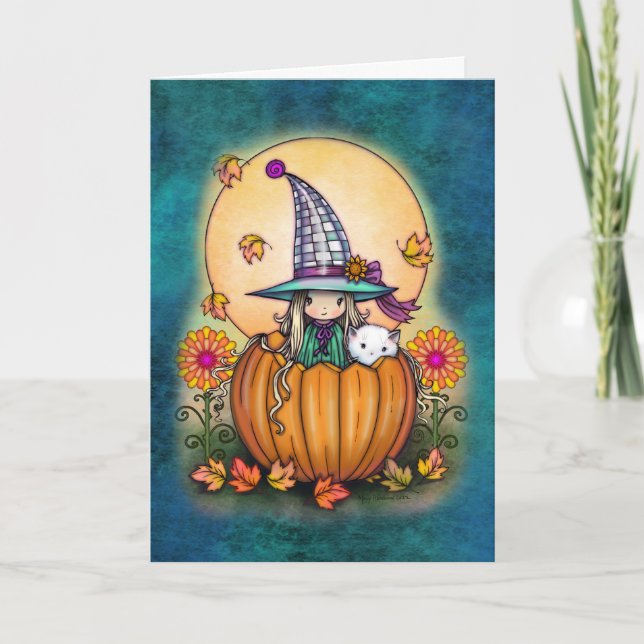 Carte L'art d'Halloween de la Sorcière et Luna (Devant)
