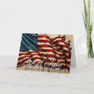 Carte L'art du drapeau américain vintage pour le 4 juill