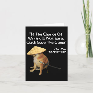 Carte L'Art Du Joueur De Mèmes De Guerre Jouant Samurai 