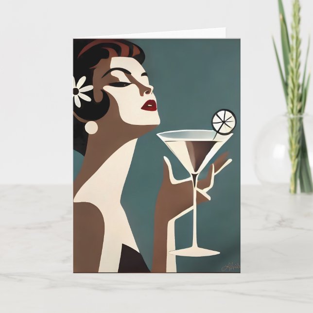 Carte L'Art Moderne du Milieu du Siècle La DIva Martini (Devant)