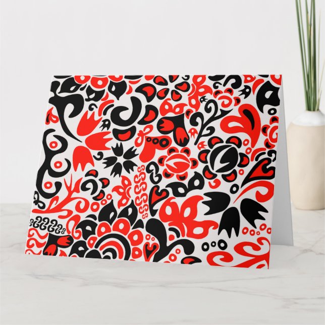 Carte L'art populaire ukrainien motif floral abstact (Devant)