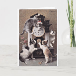 Carte L'art Vintage, c'est l'heure pour les chatons de j